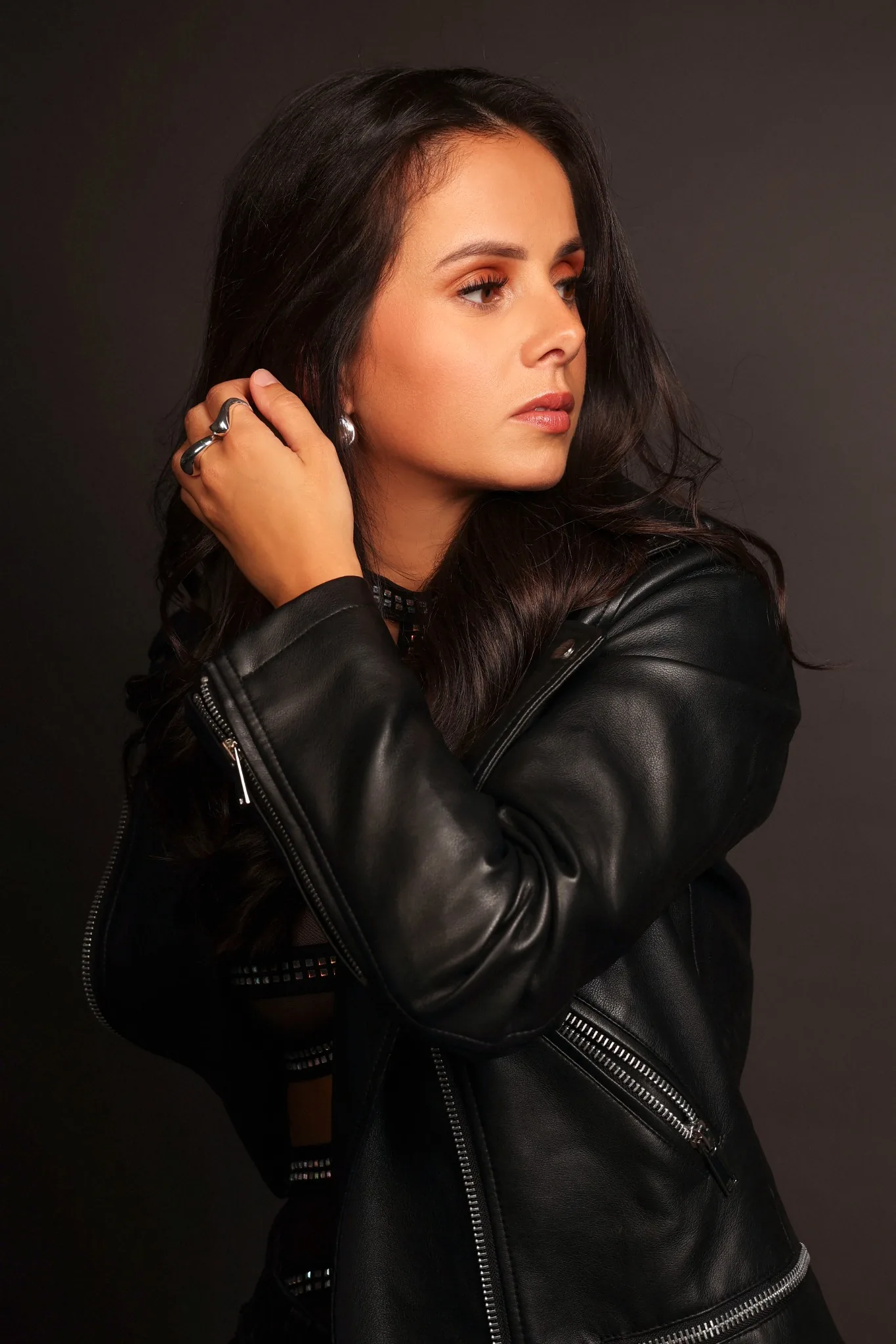 Chiara Meloni leather portrait